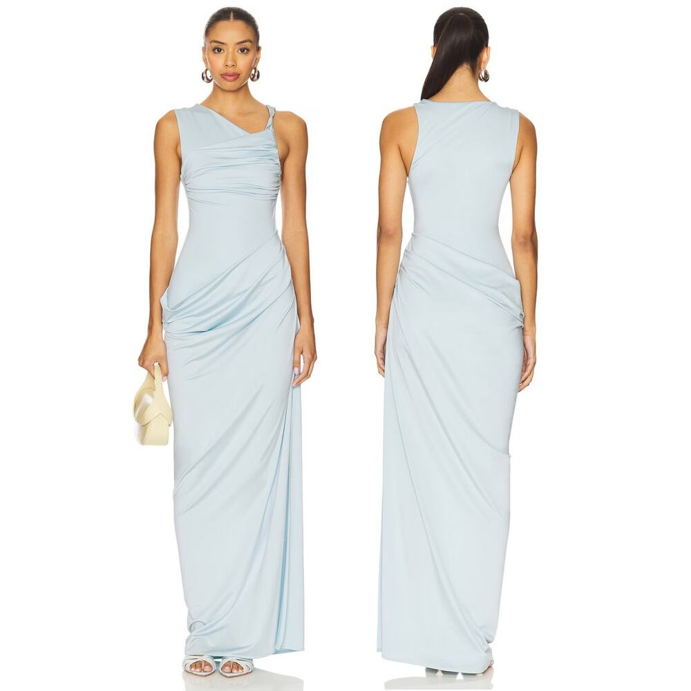 Lovers and Friends Athena Gown Ruched Draped Formal Evening Party Gala Prom M